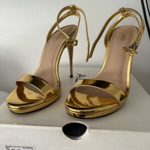 Aldo Gold Stiletto Heels with Slingback